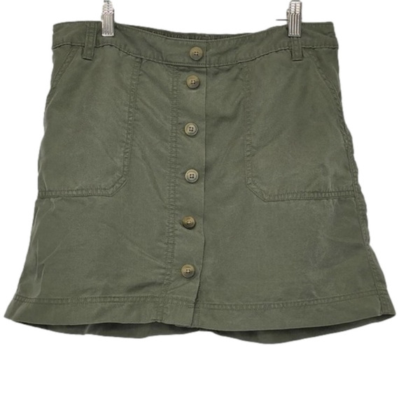 Gap Olive Green Button Down Skirt - Picture 1 of 13
